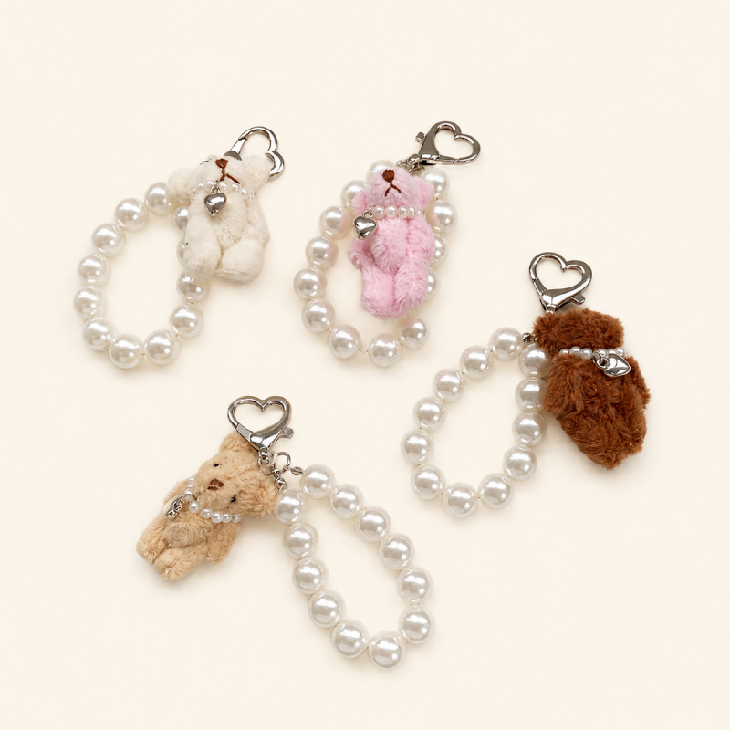 Breloques Pour Sac En Perles Imitation Perles, Mignonnes, En Forme De Cœur Et D'Animaux, Collection Simple Series h5Image2