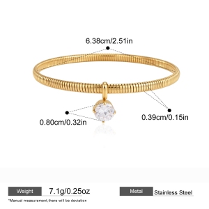 Bracelets À Breloques Pour Femmes, En Acier Inoxydable, Étanches, Couleur Or, Motif Goutte Simple h5
