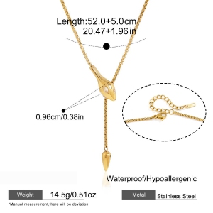 Colliers Pendentifs Pour Femmes En Acier Inoxydable, Forme Serpent, Couleur Or, Strass Et Zircon, Étanches h5 
