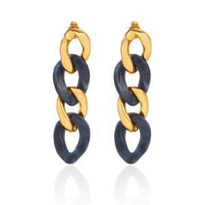 Boucles D'Oreilles Pendantes Pour Femmes En Acier Inoxydable, Imperméables Et En Résine, En Forme De Chaîne. h5