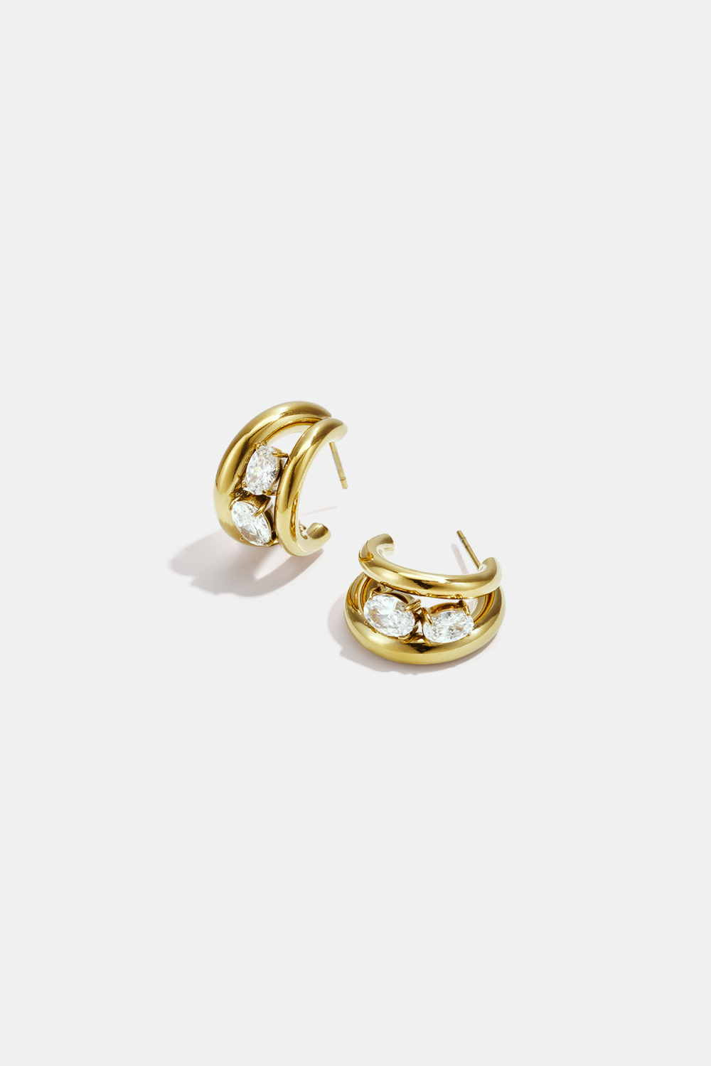 Boucles D'Oreilles Créoles En Acier Inoxydable, Forme Géométrique, Collection Simple Pour Le Quotidien, Bijoux Pour Femmes 