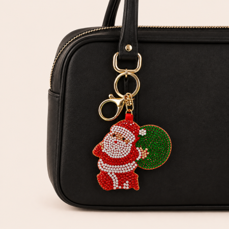 Collection luxueuse de breloques de sac en perles de rocaille mignonnes pour Noël