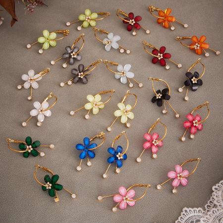 Boucles d'oreilles créoles pour femmes, style rétro romantique, en acier inoxydable, couleur or, étanches.