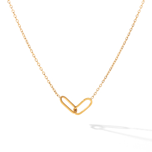 Colliers Pendentifs Pour Femmes En Acier Inoxydable Étanche, Forme Elliptique, Couleur Or h5 