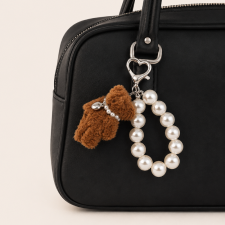 Breloques pour sac en perles imitation perles, mignonnes, en forme de cœur et d'animaux, collection Simple Series