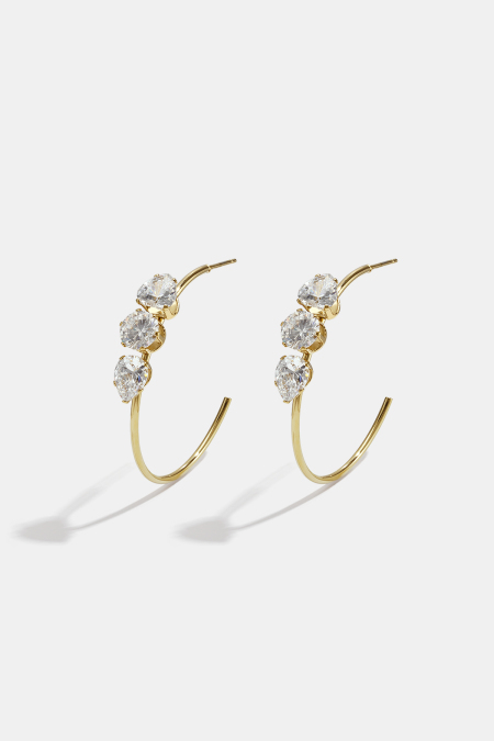 Boucles d'oreilles créoles en acier inoxydable, style simple et quotidien, collection de bijoux pour femmes