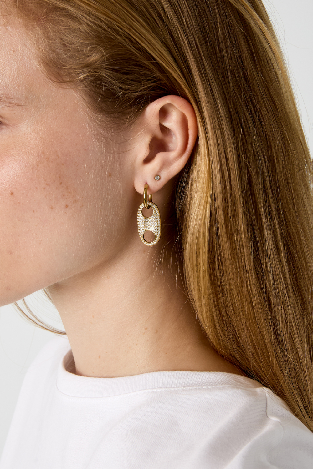 Boucles D'Oreilles Pendantes En Acier Inoxydable, Forme Géométrique, Collection Simple Pour Le Quotidien, Bijoux Pour Femmes h5Image2