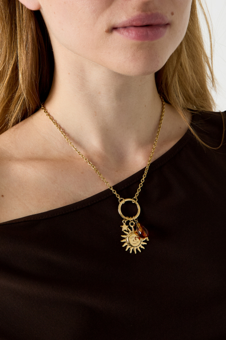 Colliers pendentifs en acier inoxydable Sun Simple Daily Simple Series Bijoux pour femmes 2