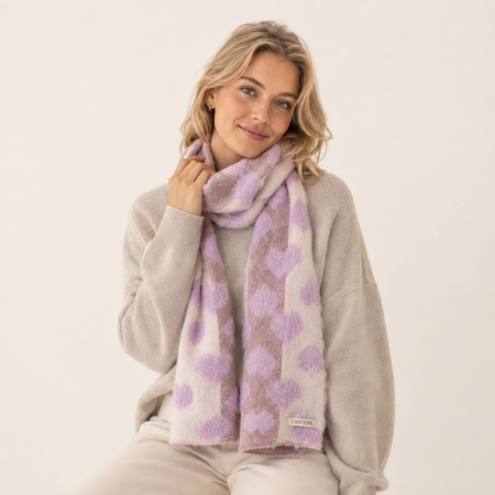 Écharpes d'hiver pour femmes en laine multicolore Sweet Heart de la série Romantic 2