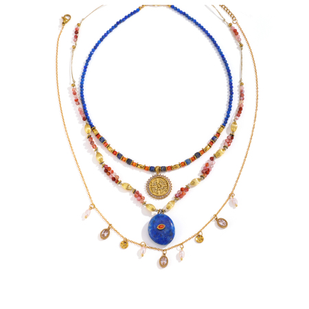 Colliers de perles pour femmes, collection romantique rétro, perles de forme irrégulière, pierres naturelles de forme elliptique, couleur or