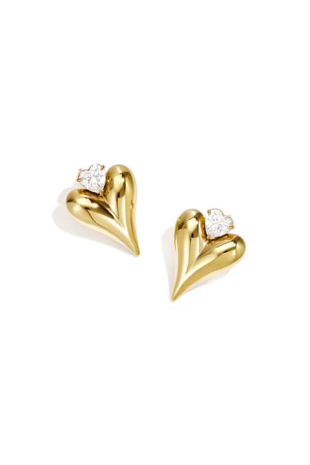 Boucles D'Oreilles Puces En Acier Inoxydable En Forme De Cœur, Collection Daily Simple, Bijoux Pour Femmes