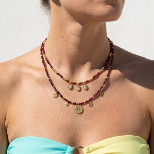 Colliers De Perles Pour Femmes, Collection Simple Retro, Forme Elliptique, Pierres Naturelles, Couleur Or h5 Image2