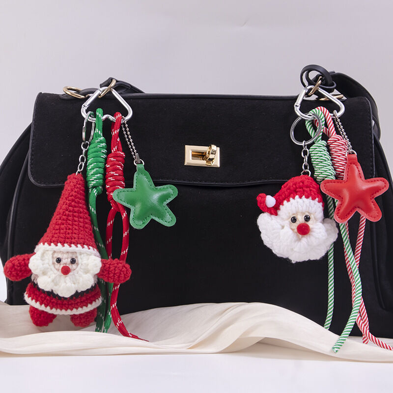 Breloques De Sac En Polyester Tissé, Couleurs Assorties, Style Torsadé, Collection Simple Series Cute Twist Christmas Image4