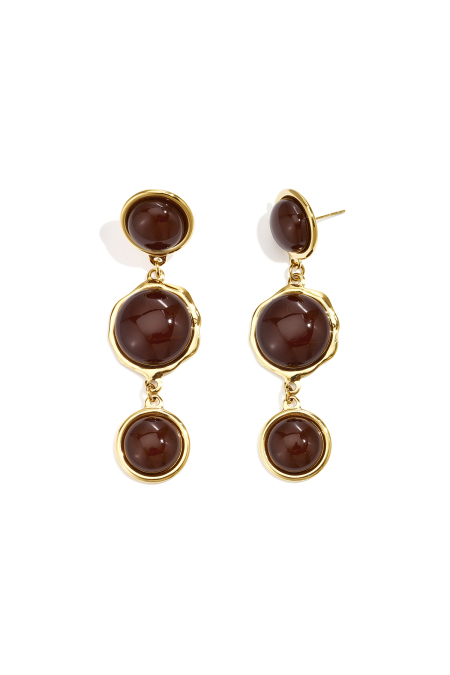 Boucles D'Oreilles Pendantes En Acier Inoxydable, Style Cercle, Élégantes Et Luxueuses, Collection Pour Femmes, Parfaites Pour Les Fêtes Et Les Réunions.