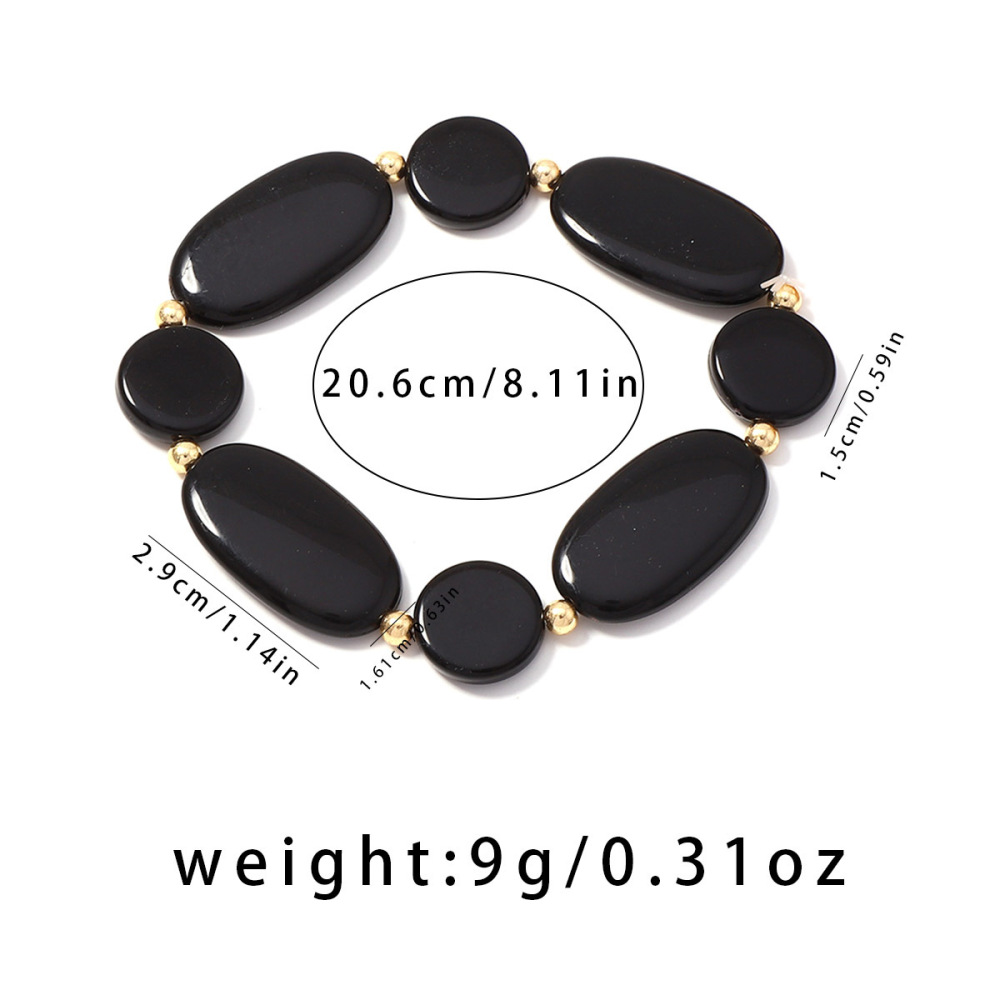 Bracelets De Perles Rétro Simples, De Forme Irrégulière Et De Couleurs Assorties, En Résine, Pour Femmes