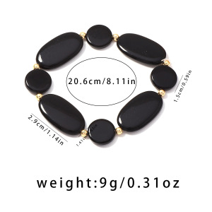 Bracelets De Perles Rétro Simples, De Forme Irrégulière Et De Couleurs Assorties, En Résine, Pour Femmes h5
