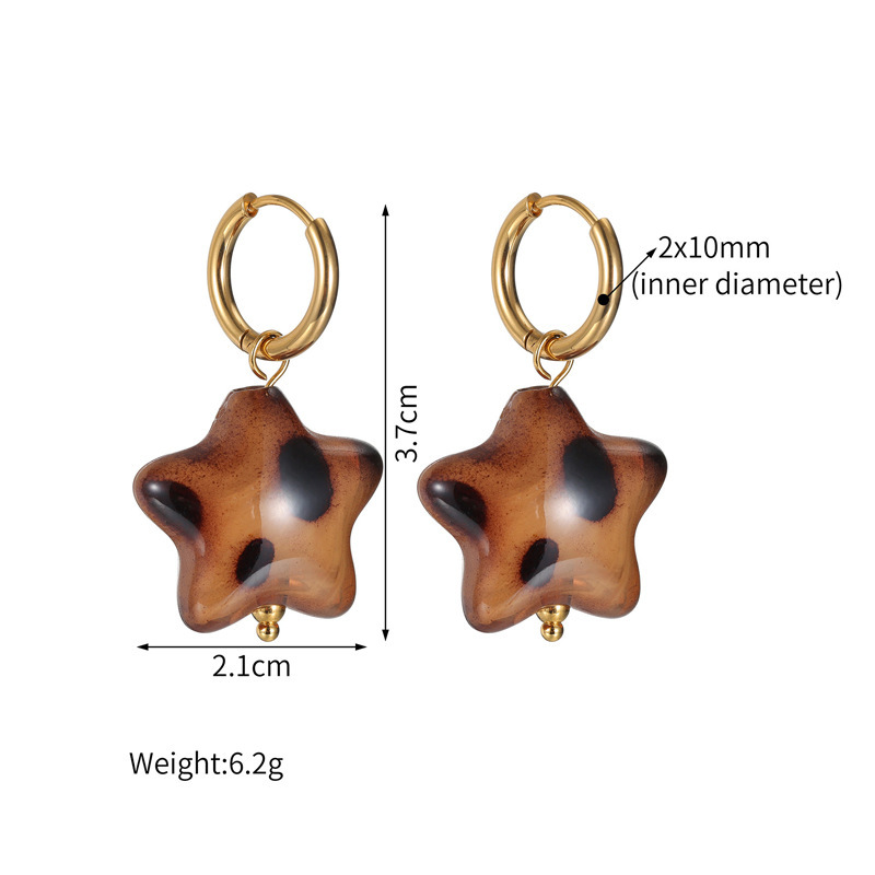 Boucles D'Oreilles Pendantes Pour Femme, Style Rétro, Nœud Papillon, Imprimé Léopard, En Acier Inoxydable, Couleur Or, Étanches, Collection Romantique Image3
