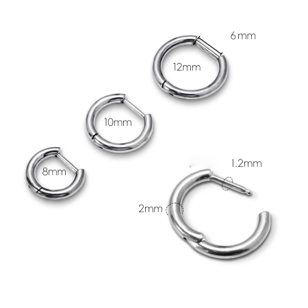 Boucles d'oreilles piercing pour femmes, en alliage de titane, couleur unie, collection Simple Series Daily. 2