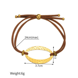 Bracelets Tressés Pour Femmes, Style Rétro, Forme Irrégulière, En Acier Inoxydable, Couleur Or, Étanches h5 Image3