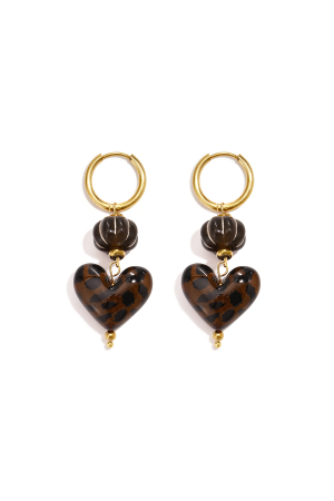 Boucles D'Oreilles En Perles D'Acier Inoxydable En Forme De Cœur, Collection Daily Simple, Bijoux Pour Femmes h5