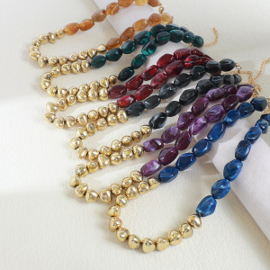 Colliers De Perles Acryliques Pour Femmes, Collection Simple Series Retro, Formes Irrégulières h5 Image2