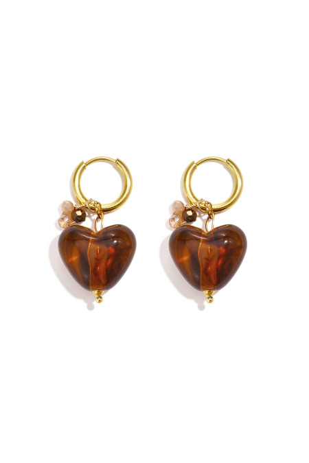 Boucles d'oreilles en acier inoxydable avec perles en forme de cœur, collection Daily Simple, bijoux pour femmes