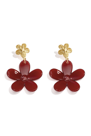 Boucles D'Oreilles Pendantes En Acrylique, Motif Floral, Collection Luxueuse Pour Femmes, Idéales Pour Les Fêtes Et Les Réunions. h5 Image2