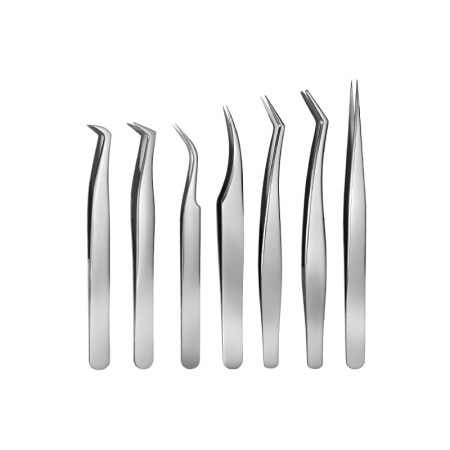 Pince à épiler Simple Series Daily en acier inoxydable de couleur unie pour faux cils