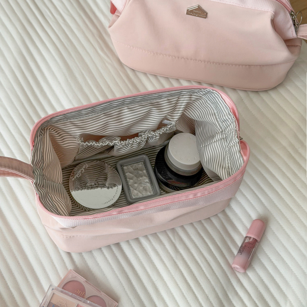 Trousses À Maquillage Simples En Nylon Uni Pour Femmes Image4