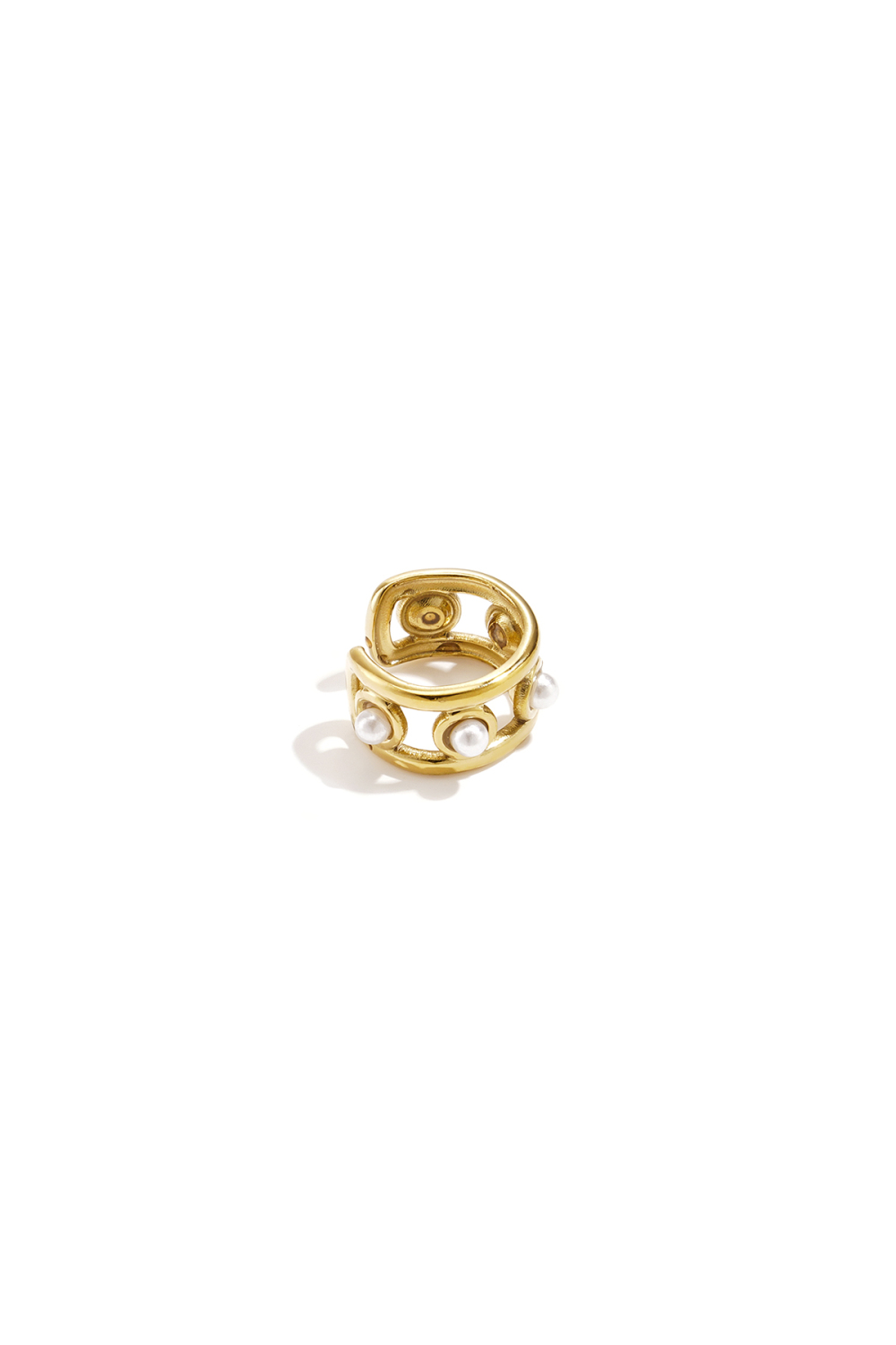 Boucles D'Oreilles Manchettes En Acier Inoxydable Ajourées, Collection Simple Daily Simple, Bijoux Pour Femmes