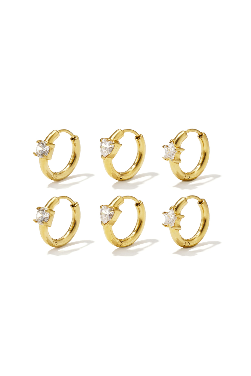 Boucles D'Oreilles Rondes En Acier Inoxydable, Collection Simple Daily Simple, Bijoux Pour Femmes 
