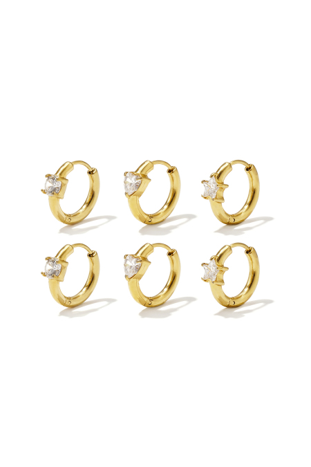 Boucles d'oreilles rondes en acier inoxydable, collection Simple Daily Simple, bijoux pour femmes