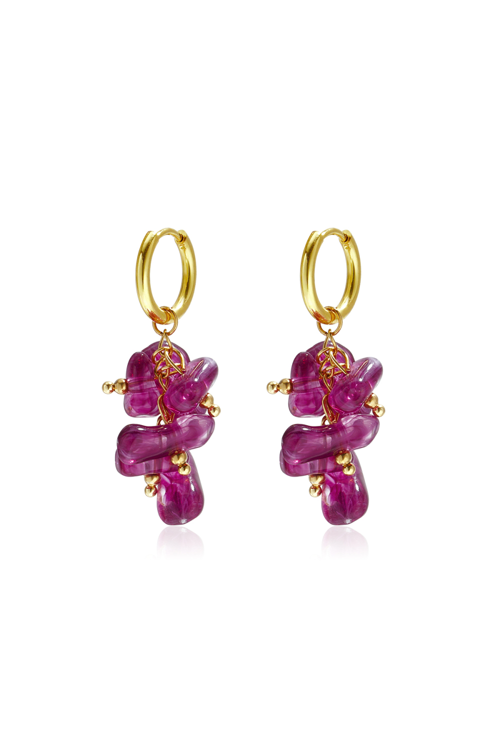 Boucles D'Oreilles En Perles D'Acier Inoxydable, Style Simple Et Quotidien, Collection Bijoux Pour Femmes h5Image2