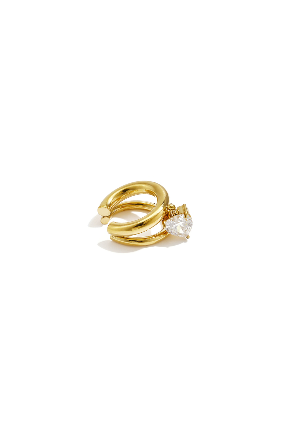 Boucles D'Oreilles Manchettes En Acier Inoxydable En Forme De Cœur, Collection Simple Daily Simple, Bijoux Pour Femmes 