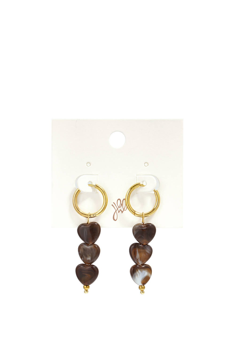 Boucles D'Oreilles En Perles D'Acier Inoxydable En Forme De Cœur, Collection Daily Simple, Bijoux Pour Femmes h5Image3