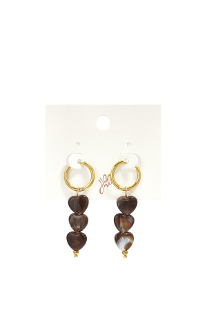 Boucles D'Oreilles En Perles D'Acier Inoxydable En Forme De Cœur, Collection Daily Simple, Bijoux Pour Femmes h5 Image3