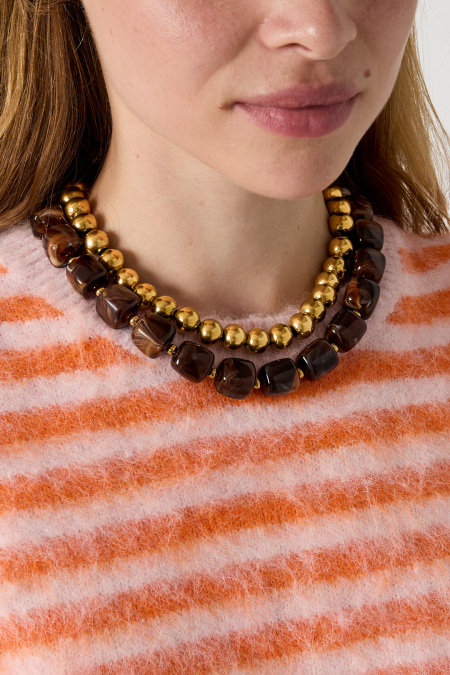 Colliers de perles acryliques dégradées, collection Simple Daily Simple, bijoux pour femmes 2