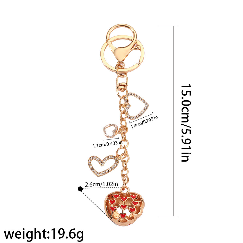 Porte-Clés Simple Series Daily Heart En Alliage Et Strass