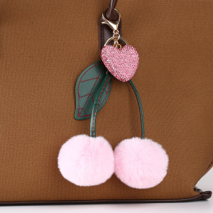 Breloques De Sac Quotidiennes En Forme De Cœur, Feuille, Cerise Et Strass Pu, Collection Simple Series h5 Image2