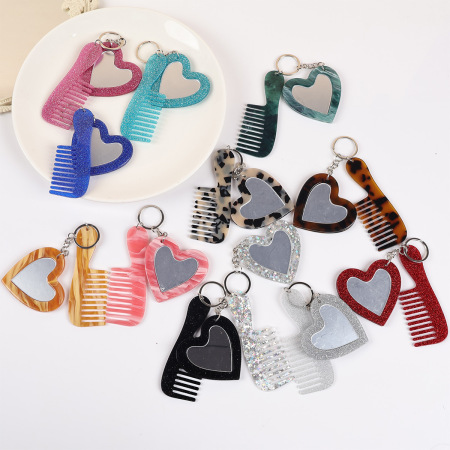 Porte-clés acrylique Simple Series Sweet Heart, couleur unie dégradée, dégradé.