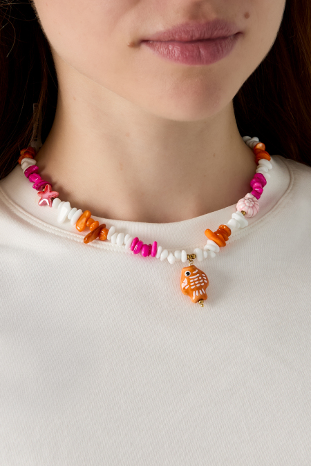 Colliers en céramique et perles, motif poisson, collection romantique décontractée pour le quotidien, bijoux pour femmes 2
