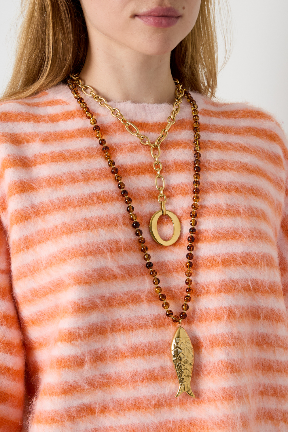 Colliers Longs En Acrylique, Motif Poisson, Collection Daily Simple, Bijoux Pour Femmes Image2