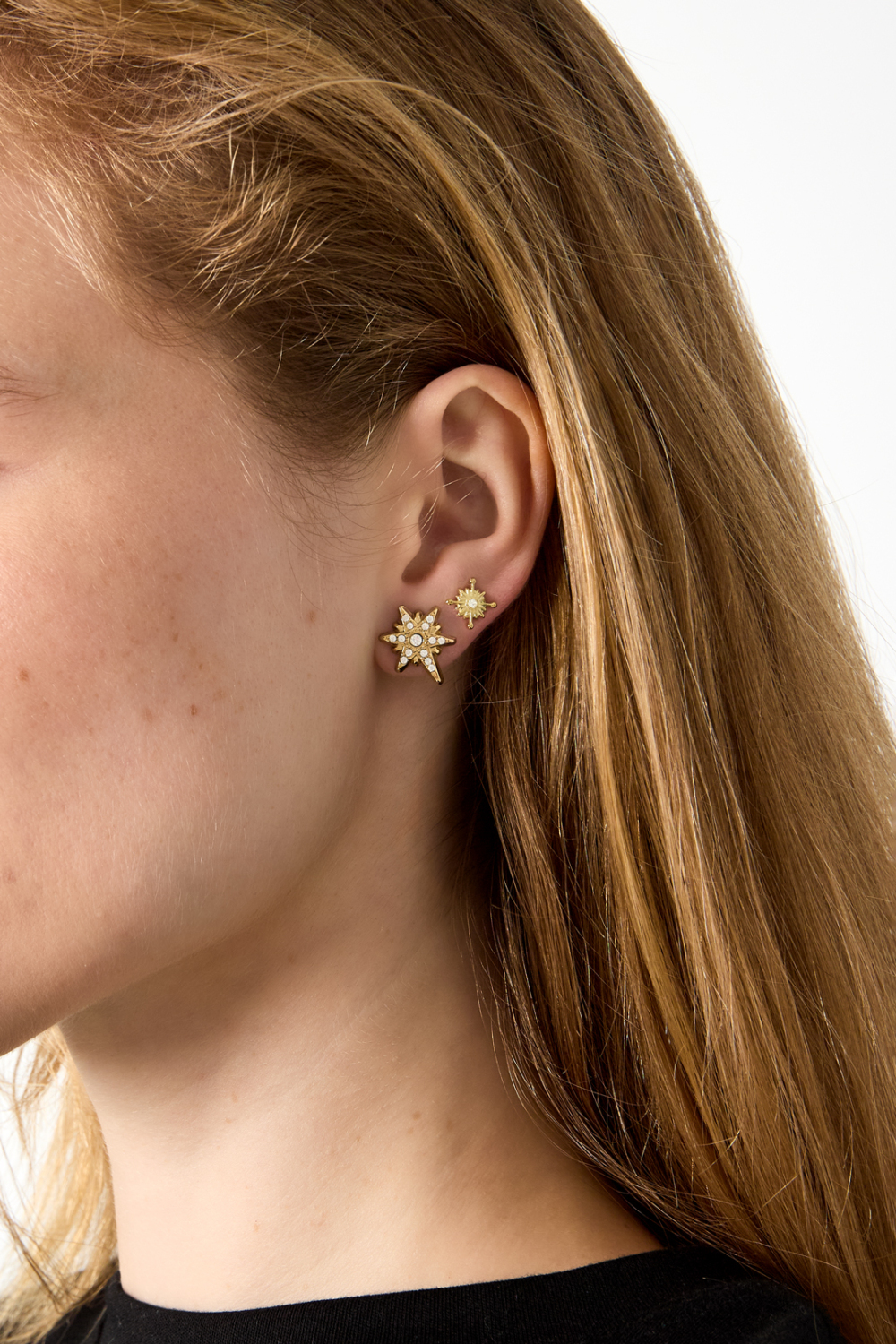 Boucles D'Oreilles Puces En Acier Inoxydable, Forme Irrégulière, Collection Simple Et Décontractée Pour Femmes Image2
