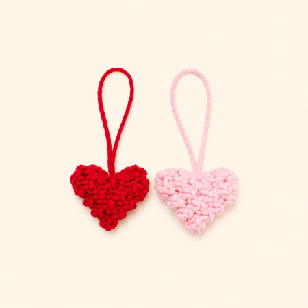 Collection romantique - Breloques pour sacs en coton tissé en forme de cœur simple