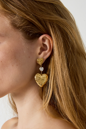 Boucles D'Oreilles Pendantes En Acier Inoxydable En Forme De Cœur, Collection Daily Simple, Bijoux Pour Femmes h5 Image2