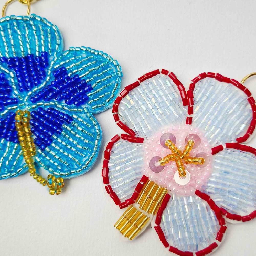 Porte-Clés En Perles De Rocaille Tissées, Couleurs Assorties, De La Série Simple Daily Flower Beads Image5