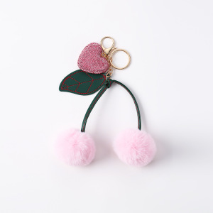 Breloques De Sac Quotidiennes En Forme De Cœur, Feuille, Cerise Et Strass Pu, Collection Simple Series h5