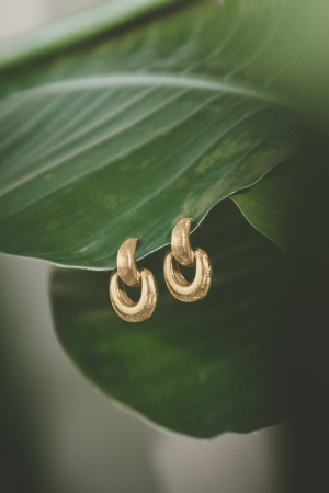 Boucles D'Oreilles À Maillons Organiques Avec Un Effet Mat h5 Image2
