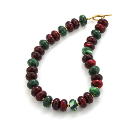 Colliers de perles rétro simples, en acrylique de couleur or et de couleurs mélangées, pour femmes
