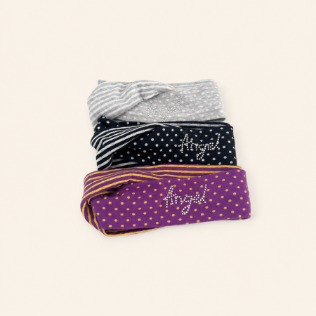 Bandeaux à cheveux simples, décontractés, à rayures torsadées, à pois et strass en polyester multicolores 2